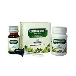 Cephagraine Charak | Ayurvedische Lösung für Migräne, Kopf- und Nasennebenhöhlenschmerzen - Kit (Tropfen und Tabletten) LE