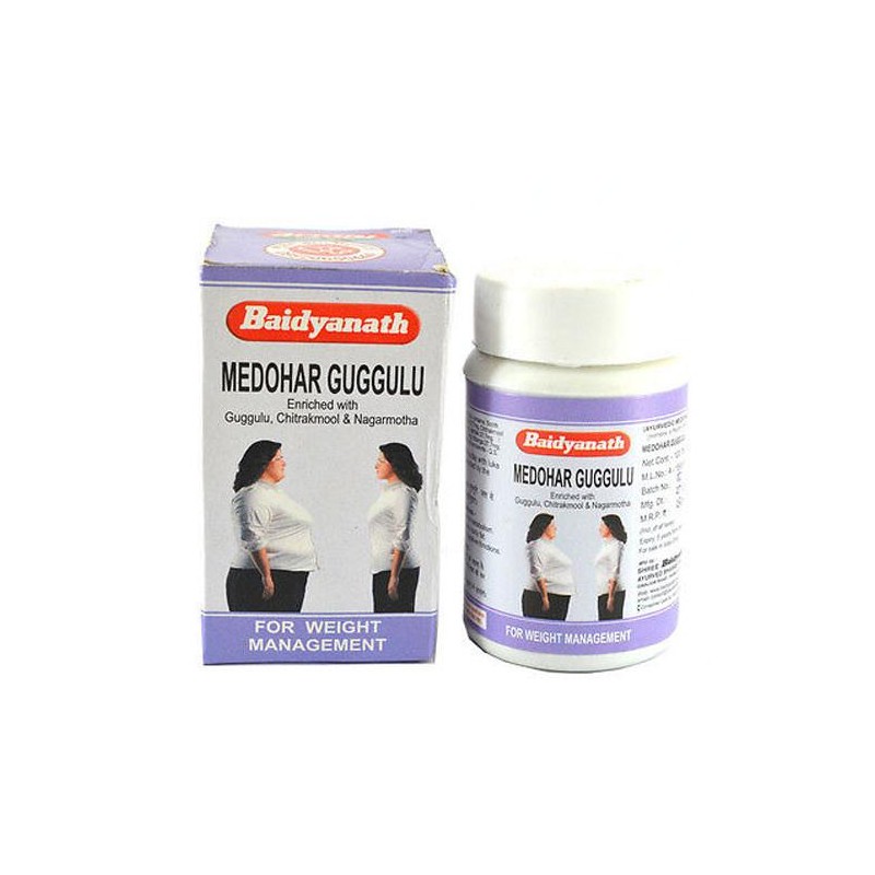 Medohar Guggulu Baidynath 700 mg. - Probably the best Herbal treatment for Weight Loss-120 tabs.