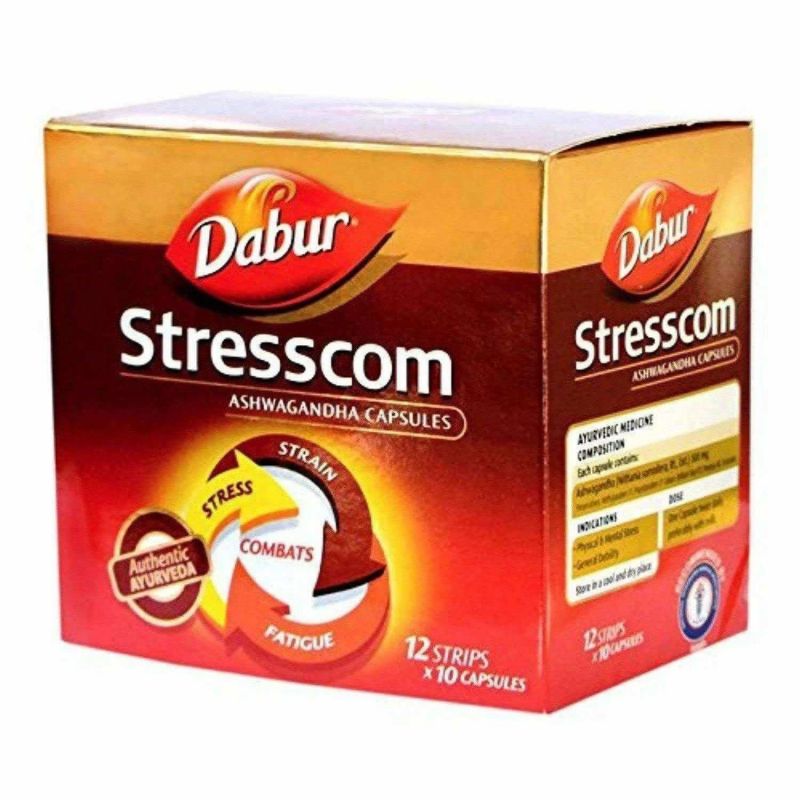 Stresscom Dabur (120 Kapseln) - Hilft bei der Reduzierung von Stress, Angst, Müdigkeit und vorzeitiger Alterung