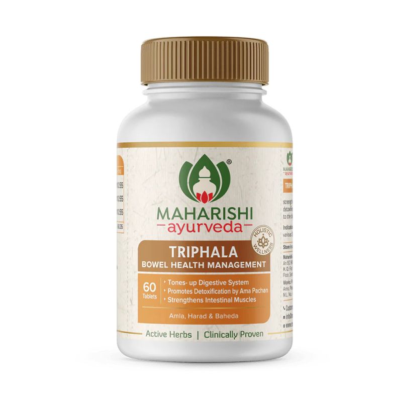 Triphala Maharishi Ayurveda (250 tabletek) | Łagodzi zaparcia, poprawia pracę jelit